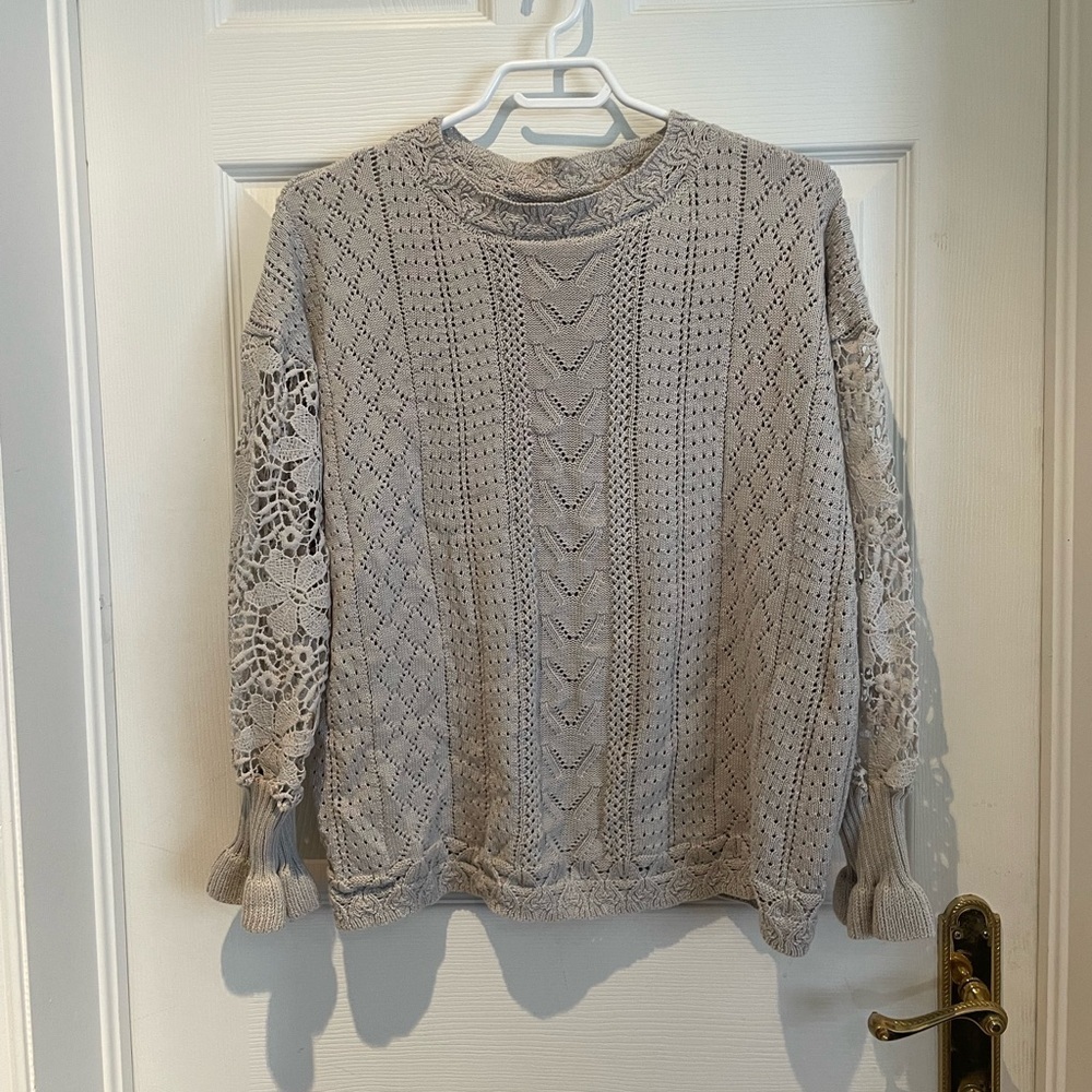Gray knit sweater